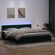 vidaXL Giroletto a Molle con Materasso Verde Scuro 180x220 cm Velluto