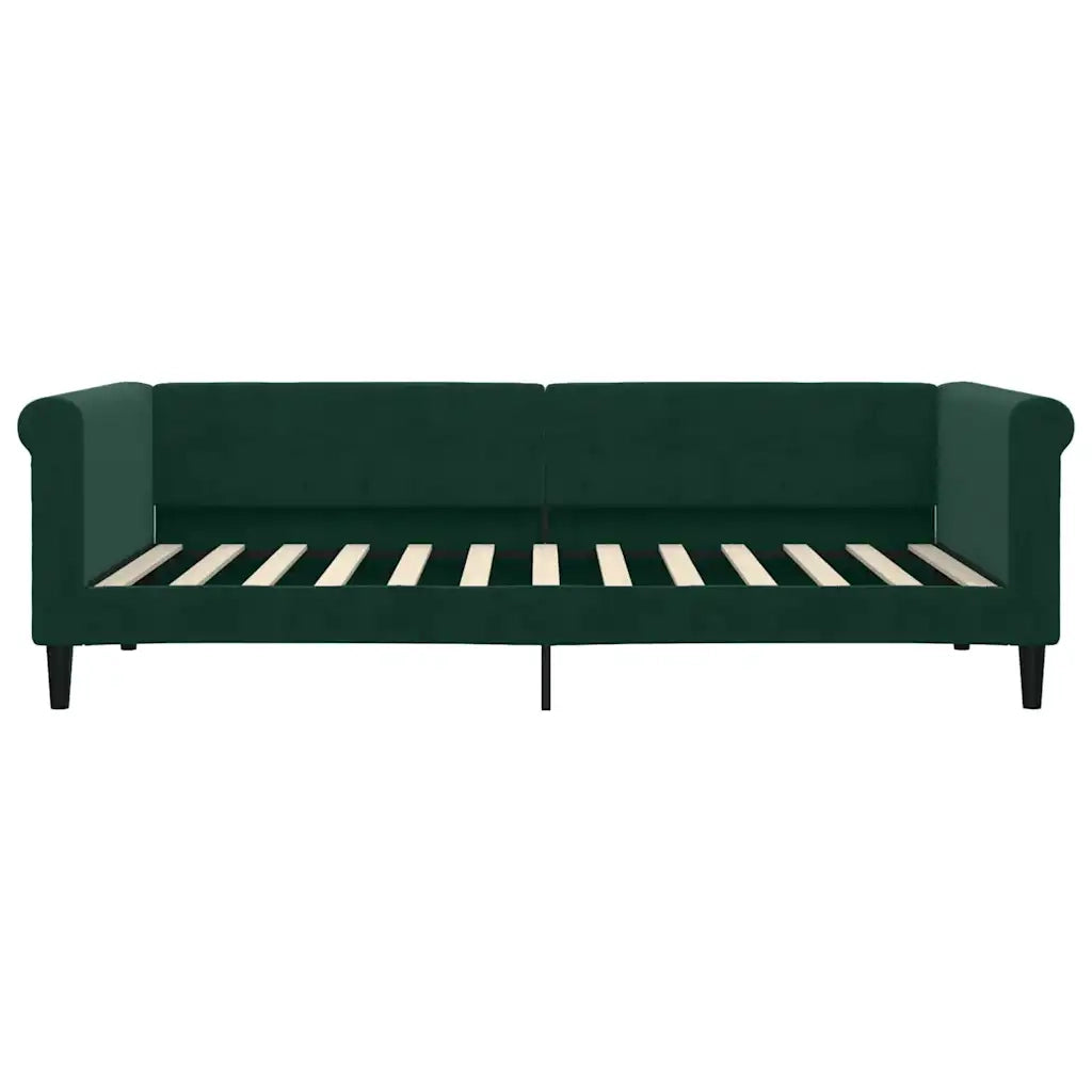 Divano Letto con Letto Estraibile Verde Scuro 90x200cm Velluto 3197773