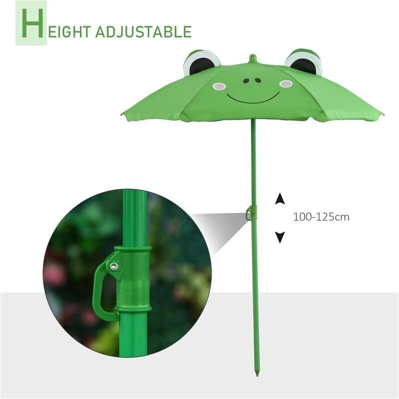 SET TAVOLO DA GIARDINO CON 2 SEDIE PIEGHEVOLI E OMBRELLONE PER BAMBINI