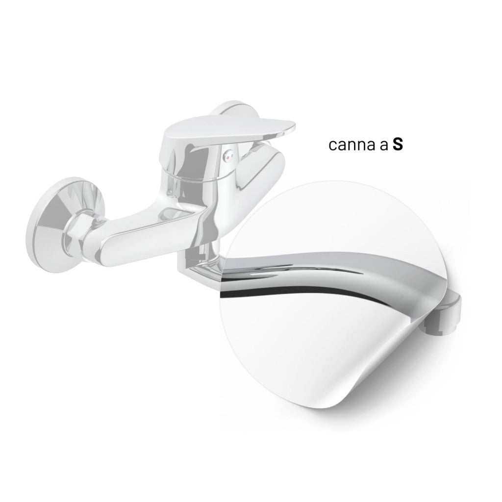 Miscelatore a muro milano plus in ottone lavello cucina con erogazione orientabile *** confezione 1