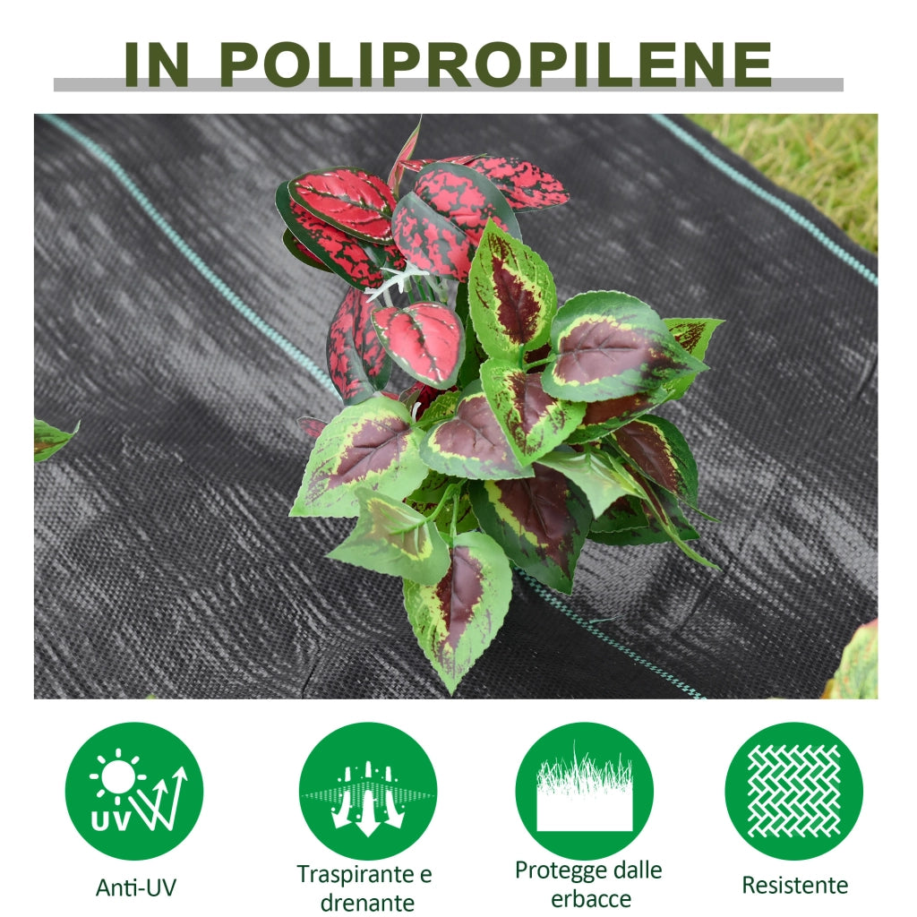 Telo Pacciamatura 100g/m2 ¨C Zephmum ¨C Nero 2x50m Quadrettato per Orto Giardino