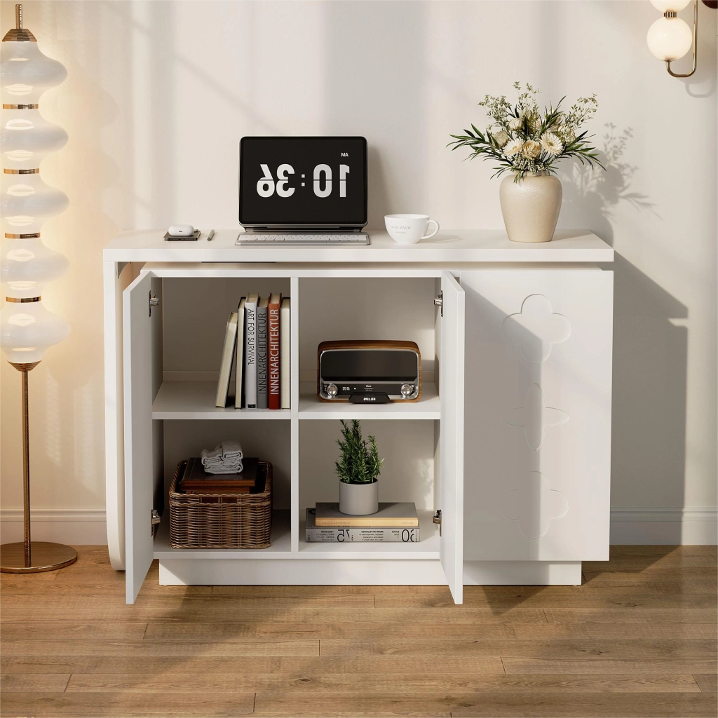 Scrivania angolare per computer ¨C Minimal ¨C bianco in legno ingegnerizzato 110 cm