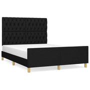 Letto matrimoniale | Letto per adulti | Giroletto senza Materasso Nero 140x200 cm in Tessuto