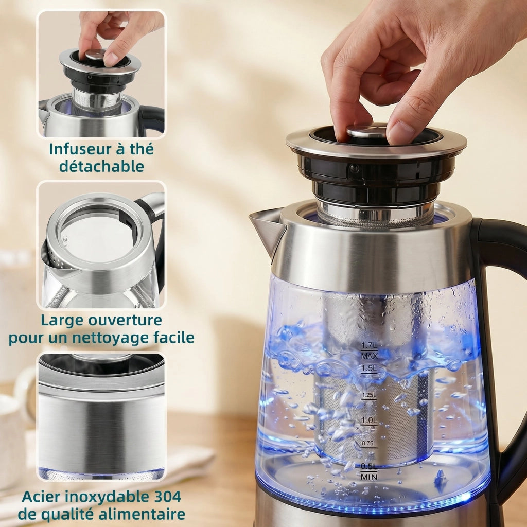 Bollitore Elettrico ¨C Minimal ¨C 1.7L 2200W con Infusore e Termostato