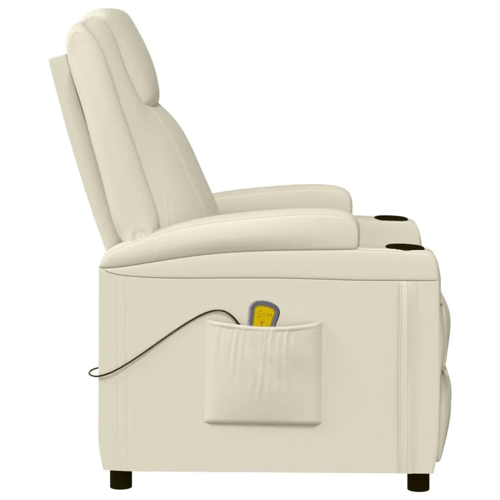 Poltrona Massaggiante Bianco Crema in Similpelle 342713