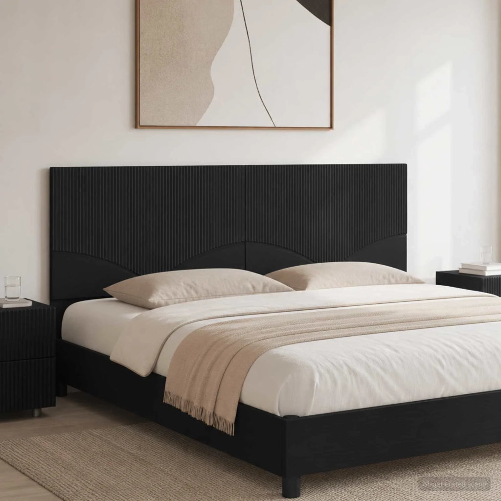 Testiera da Muro HOORN Nero Legno ingegnerizzato 897366