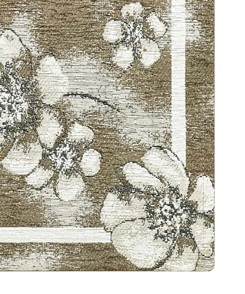 Tappeto moderno EMILY MARRONE FANGO disegno floreale motivo fiorellini, passatoia cucina multiuso lavabile in lavatrice e anti-scivolo cm.55x140