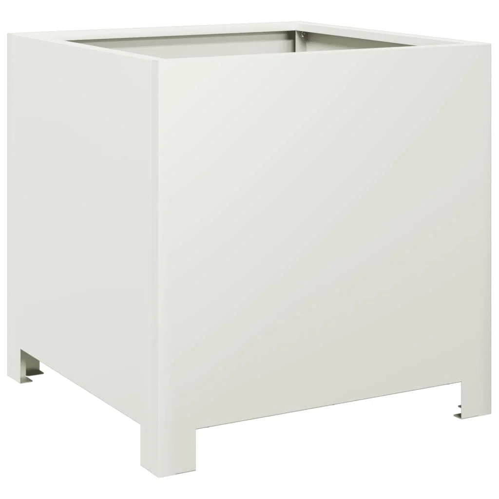 Fioriera rialzata per piante fiori giardino terrazze set da 2 40 x 40 x 40 cm acciaio bianco 02_0038950