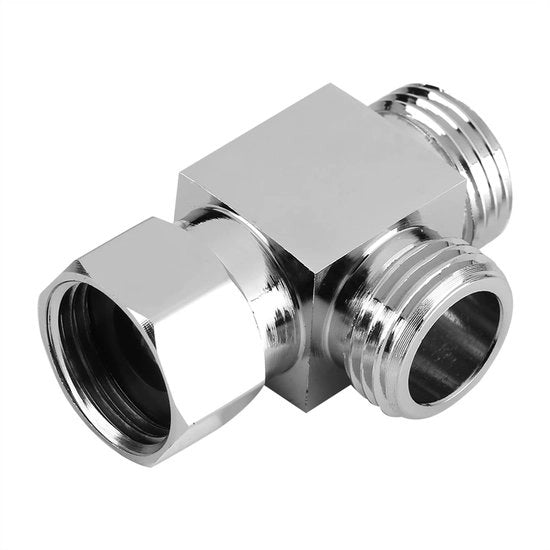 Adattatore 3 vie T - in rame verniciato con maniglia in ottone - 1/2 pollice - Connetti il bidet - Durevole e inox - Adatto per douchettore
