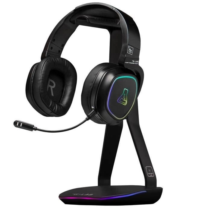 Supporto per cuffia/auricolare - THE G-LAB - K-STAND HYDROGEN - 2 porte USB - Nero