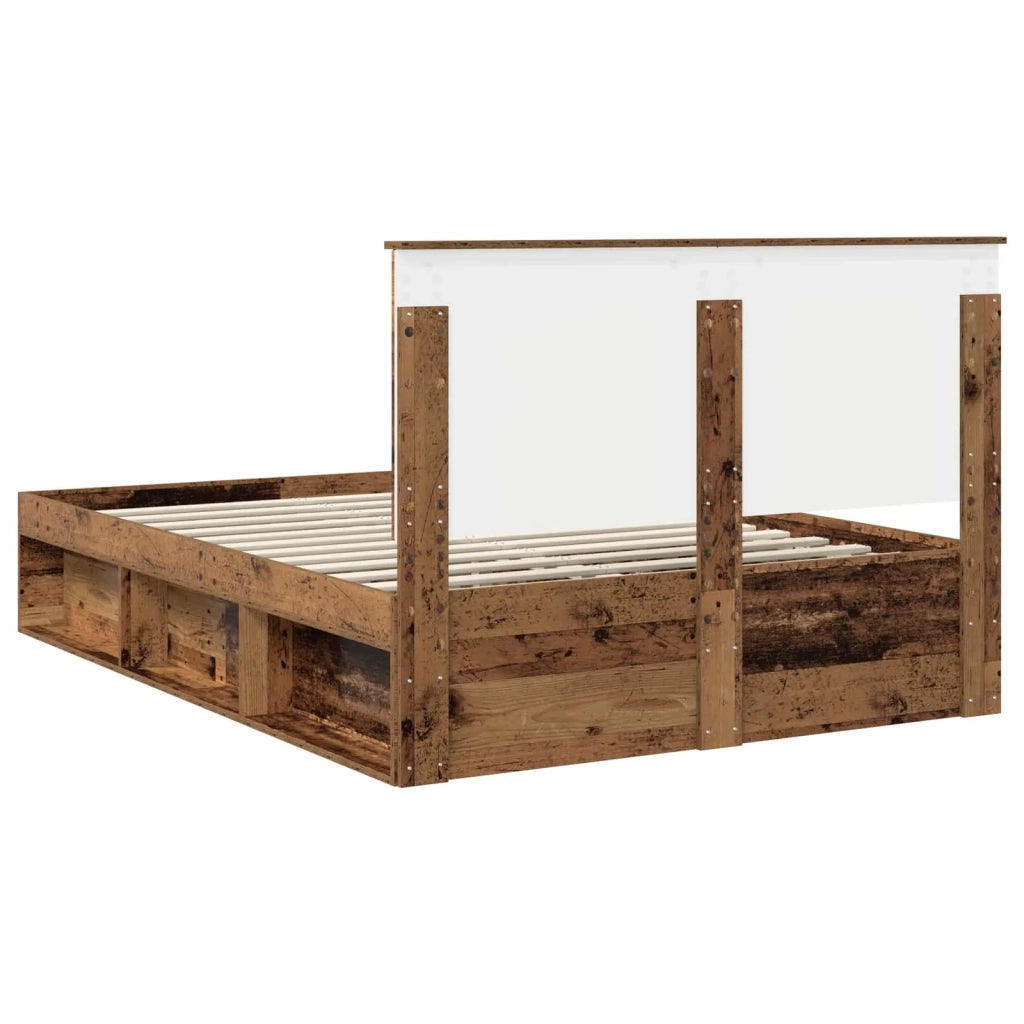 Struttura del letto-Giroletto Legno vecchio 140 x 190 cm Pino massello 885530