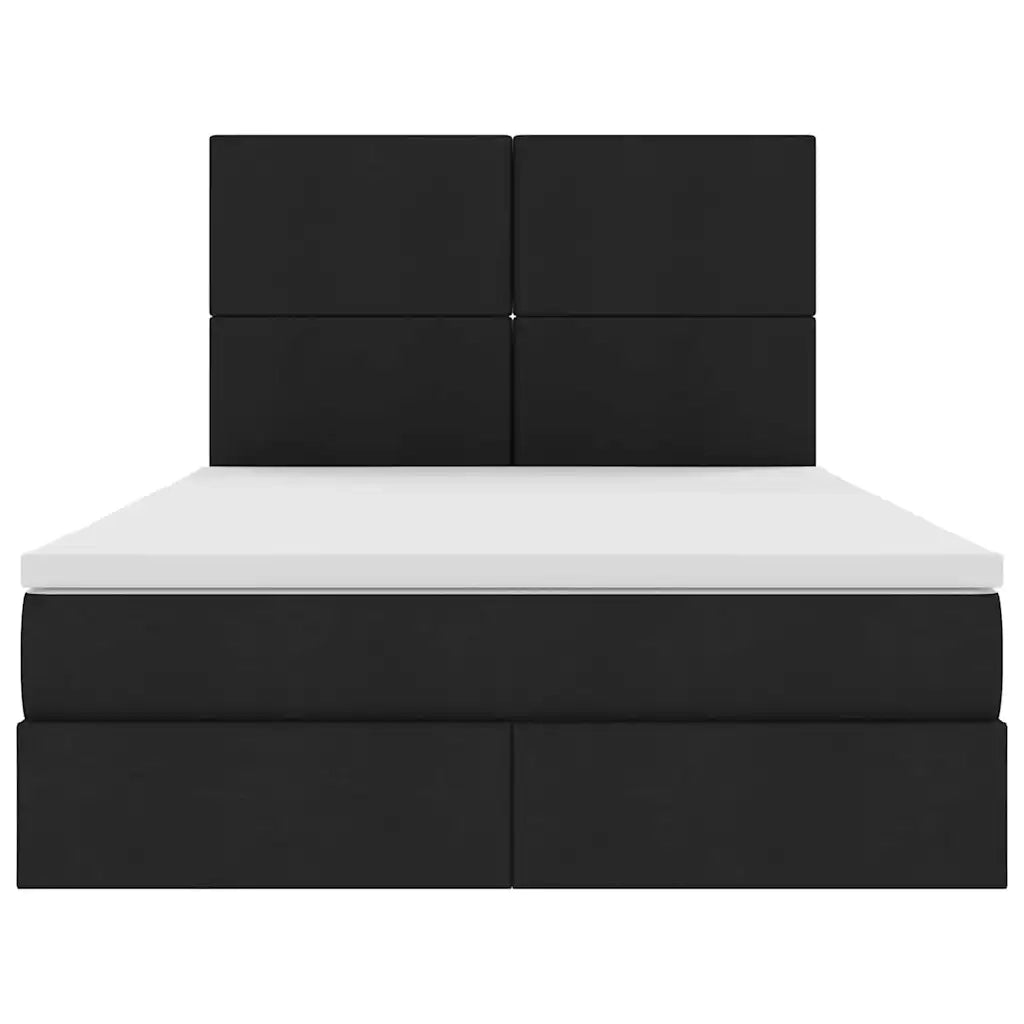 Letto con contenitore e materasso Nero 140 x 200 cm Poliestere