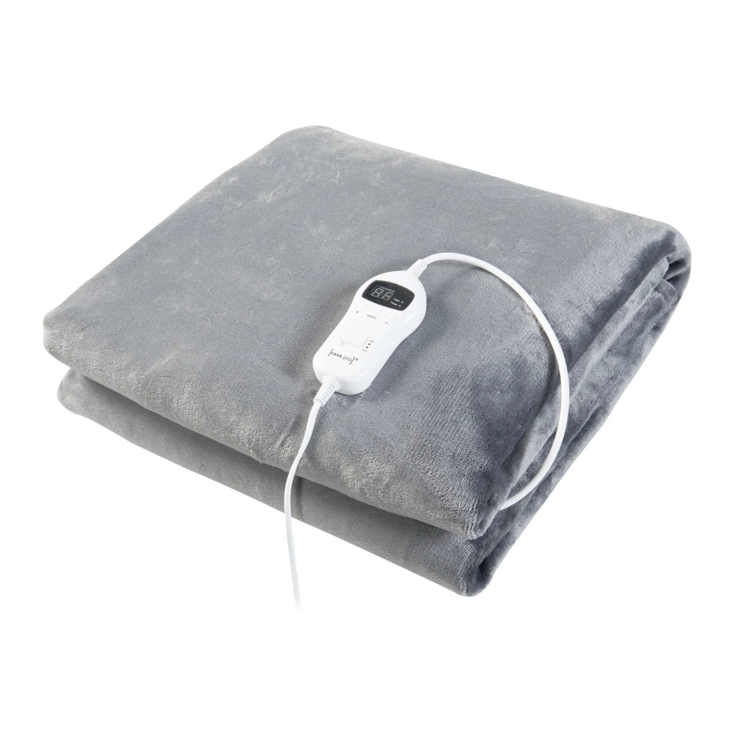 Coperta elettrica riscaldata 120 watt camera da letto 200 x 150 cm grigio chiaro 03_0009335