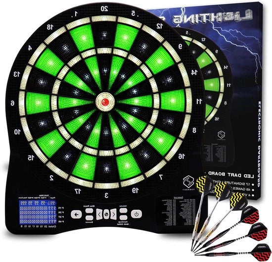 Tavolo da Darts Elettronico con Illuminazione a LED - Darten Professionale - 6 Dardi Soft