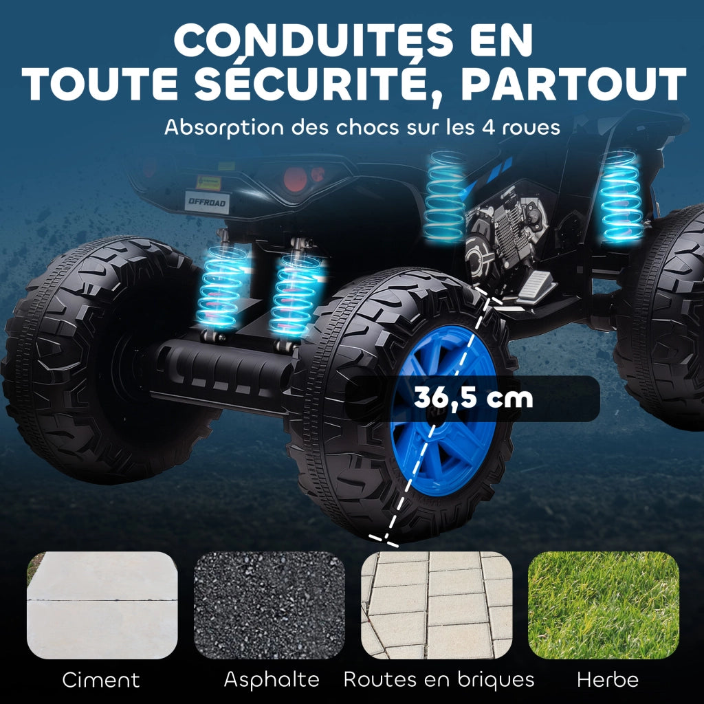 Quad elettrico bambini 24V ATV ¨C zephmum ¨C 109x68,5x76 cm nero