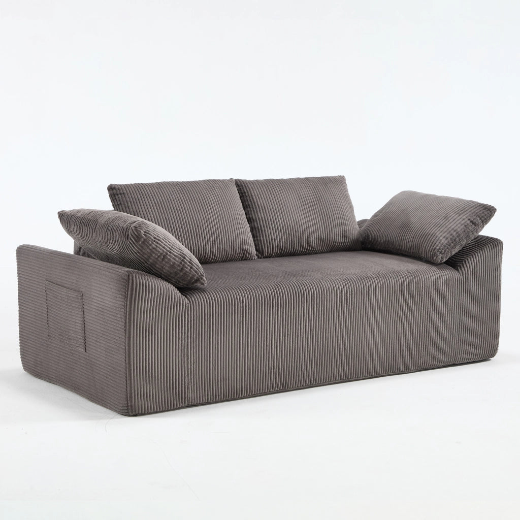 DIVANO Compatto a pavimento Brown Gray in tessuto, per piccoli spazi