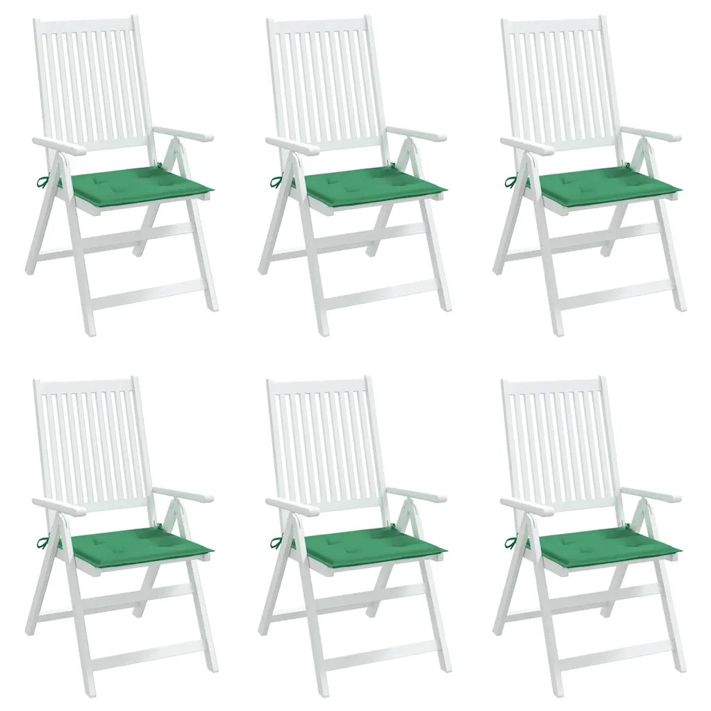 Cuscini per Sedia 6 pz Verdi 40x40x4 cm in Tessuto Oxford 314013