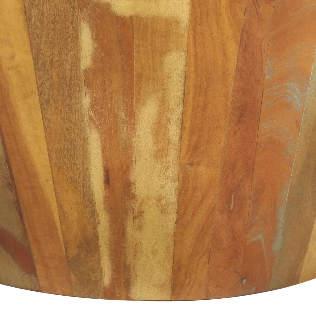 Tavolino da Salotto Ø65x31 cm in Legno Massello di Recupero 328301