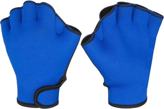 Scarpette da nuoto per uomo e donna, adatte a principianti, con manopole e pedane in colore blu reale, misura M