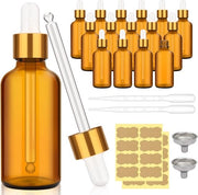 Set di 16 flaconi di vetro scuro da 50 ml, 2 oz