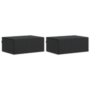 Mobiletto da notte a muro 2 pcs Nero 49 x 34,5 x 20 cm 898448