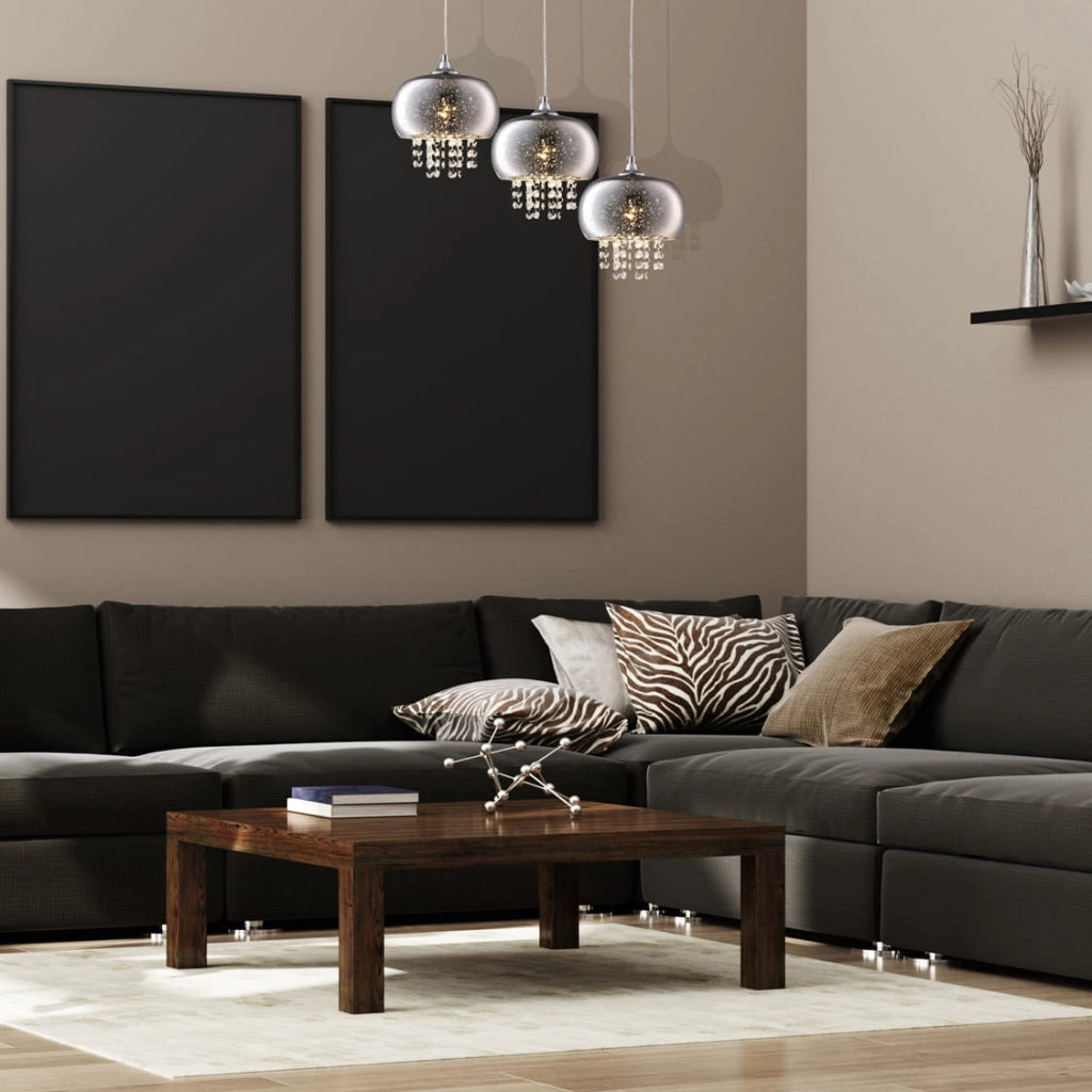 Lampadario cristallo a anelli Milagro Starlight 3xE14 cromato