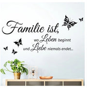 Sticker per Parete Grandora Famiglia è dove la vita inizia in Nero (BxH) 80 x 40 cm I stanza soggiorno adesivo autoattacco W5457