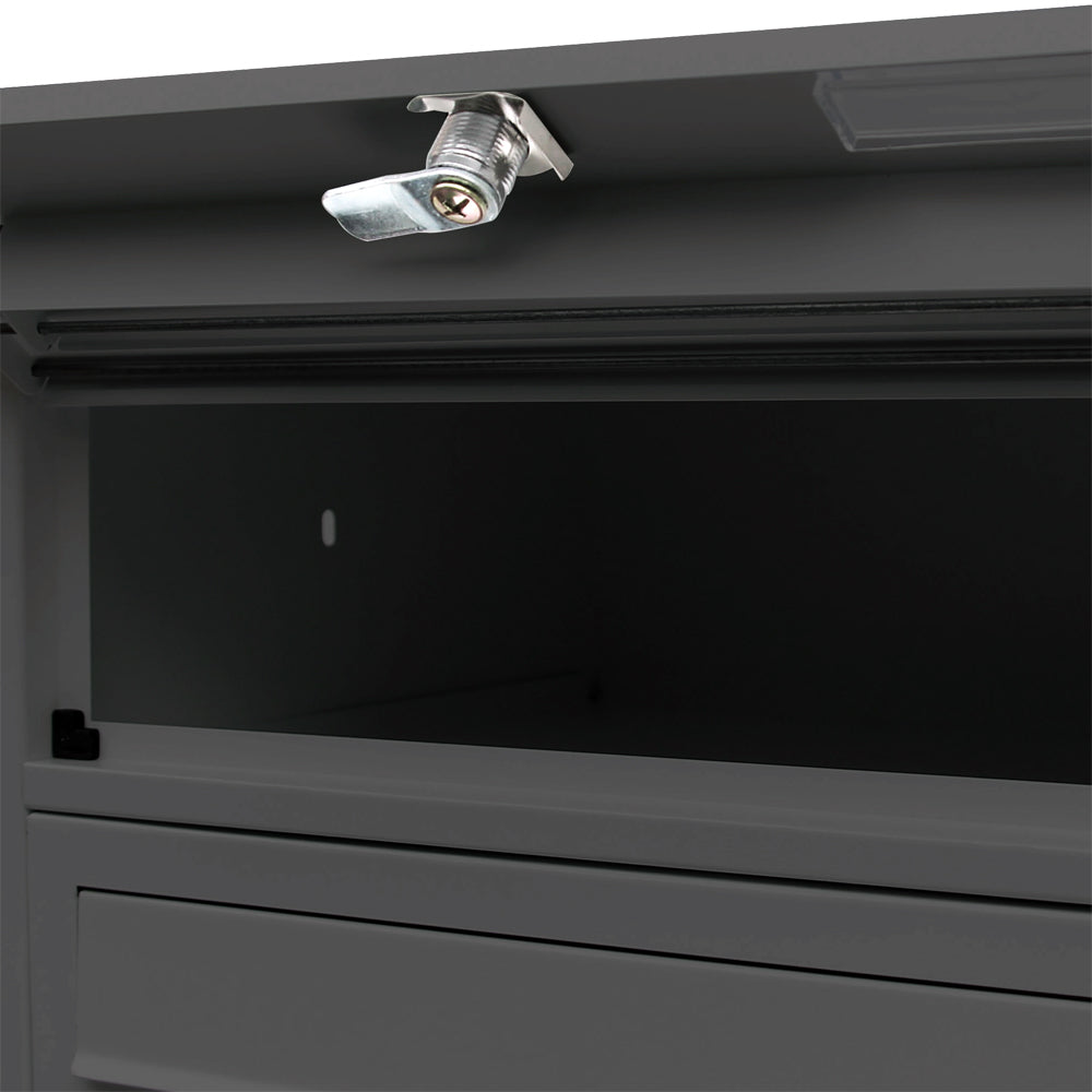 Cassetta postale condominiale autoportante, 8 posti, nero, 945 x 270 x 1500 mm 2 moduli