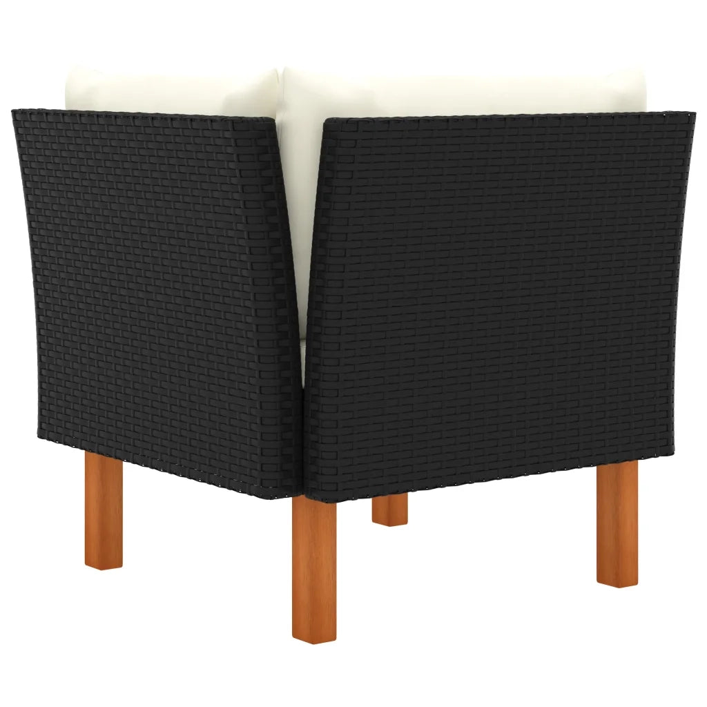 Set di Divani da Giardino 3 pz Polyrattan Massello di Eucalipto cod mxl 73661