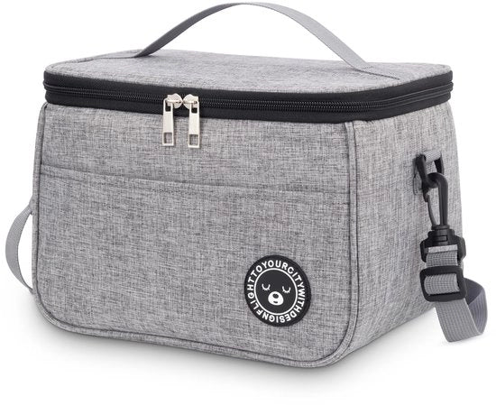Termos 9L, rivestimento impermeabile, con isolamento, borsa da pranzo pieghevole, portatile per lavoro, viaggio, ufficio, picnic (grigio)
