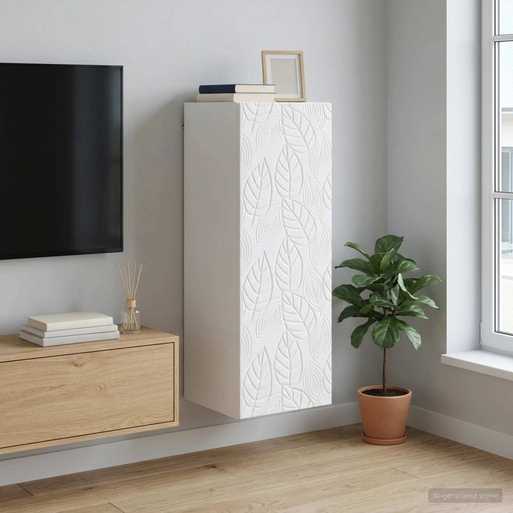 Mobiletto a muro Bianco 33 x 34,5 x 90 cm Legno ingegnerizzato 898755
