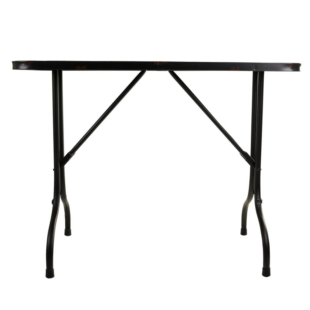 Tavolo rettangolare in metallo nero 100x47x75h