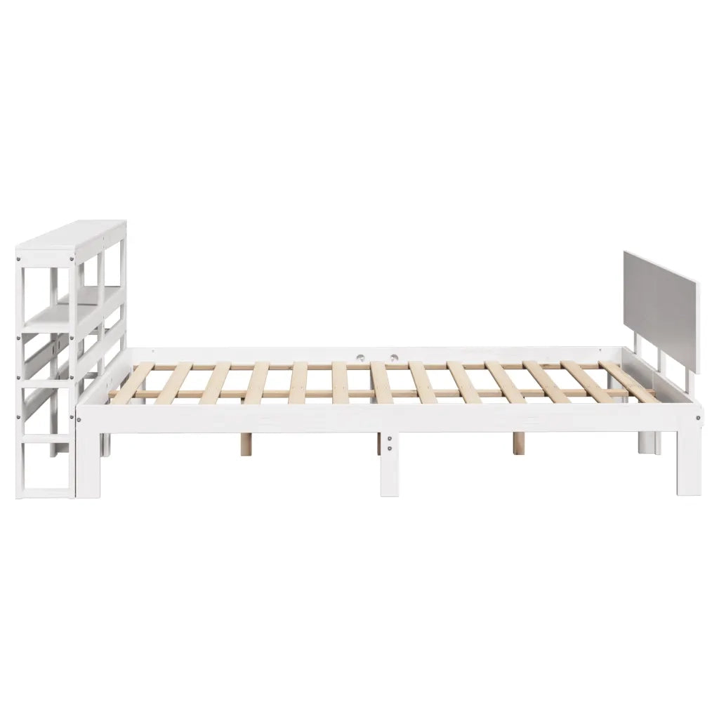 vidaXL Giroletto con Testiera Bianco 120x190 cm Legno Massello di Pino