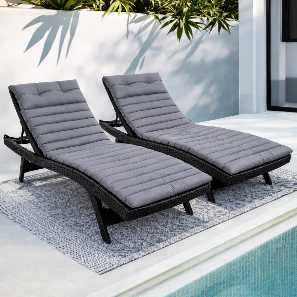 Set 2 Cuscini per Sedie a Sdraio da Giardino ¨C Xylo ¨C Grigio