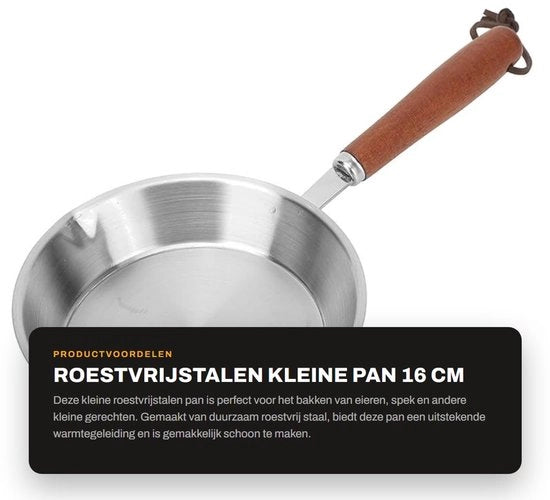Piatto da cottura in acciaio inossidabile 16 cm - Piccolo Piatto - Duraturo - Resistente all'ossidazione - Adatto per induzione - Partner da cucina affidabile - Frittello