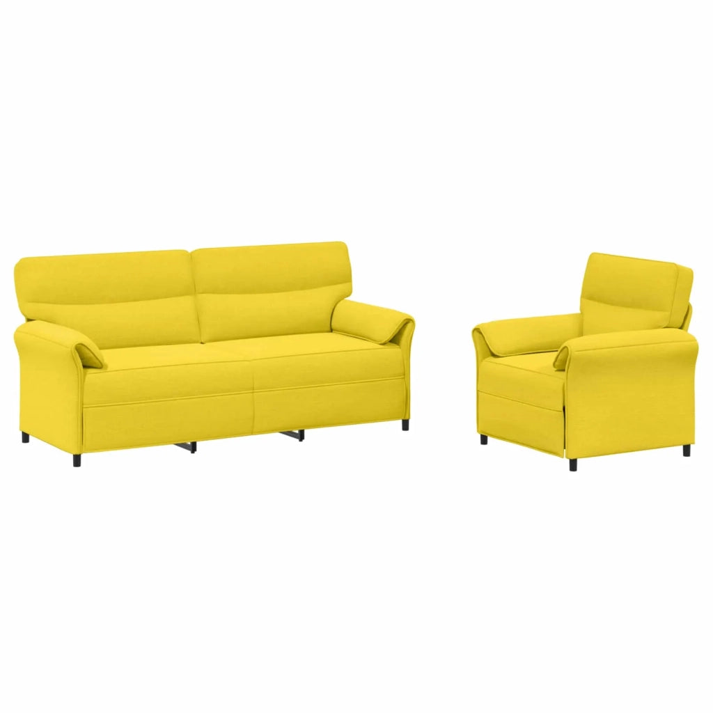 Set di divani 2 pz Giallo Chiaro Tessuto 3424881