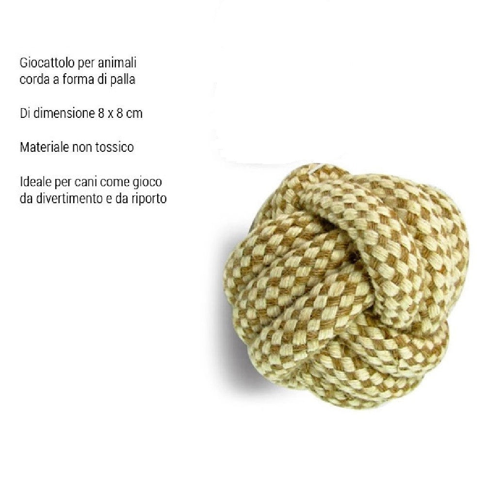 Trade Shop - Giocattolo Per Cani Palla A Forma Di Corda 8 X 8 Cm Gioco E Addestramento -