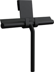 Douchewisser in silicone con supporto senza perforazione (nero opaco, 24 cm di apertura) - Wisser e maniglia extra larghi per doccia - Douchecabinewisser per parete doccia - Wisser doccia con movimento a scorrimento
