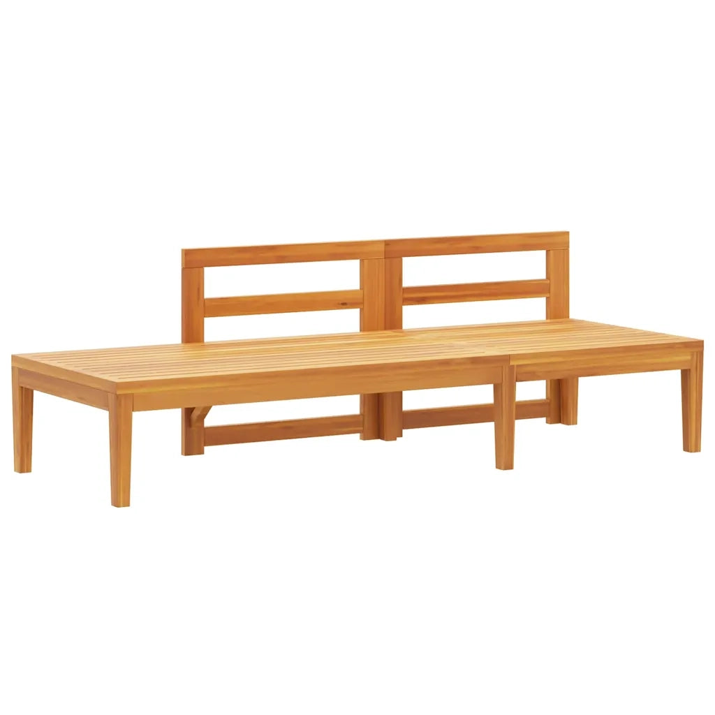 Panca Giardino e Tavolino Cuscini Bianco Crema Acacia Massello 316314