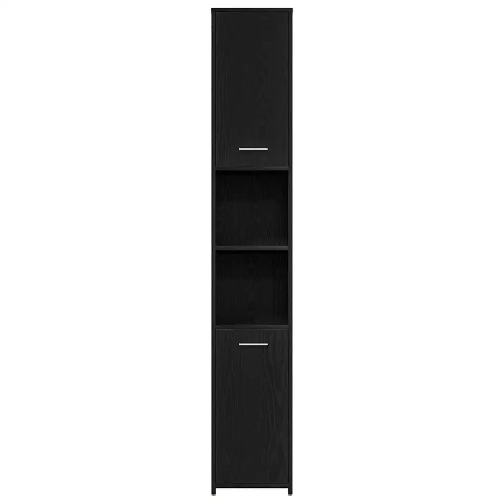 Set di mobili per il bagno 4 pcs Rovere Nero Legno multistrato 3332562