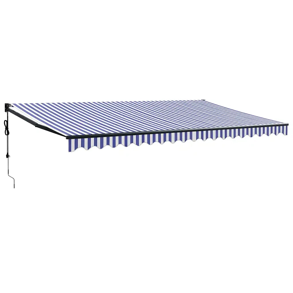 Tenda Sole Automatica Retrattile Blu e Bianca 5x3 m