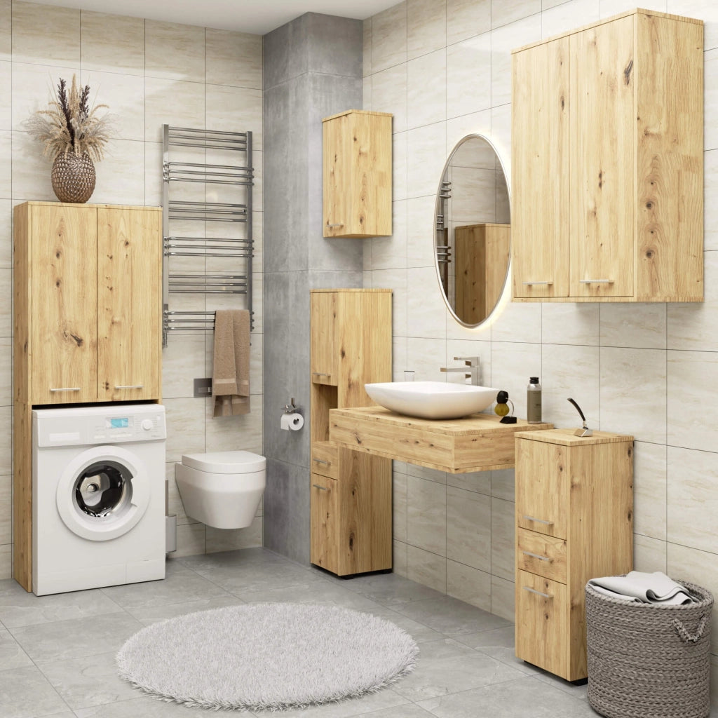 Mobile bagno AKORD FIN Quercia Artisan 30 cm 2 ante 1 cassetto 30x30x85 cm