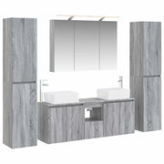 Set di mobili per il bagno 6 pcs Sonoma grigio 3407228