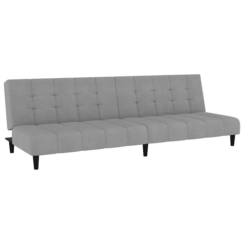 Divano letto | Sof¨¤ letto | Letto singolo a 2 Posti Grigio Chiaro in Velluto