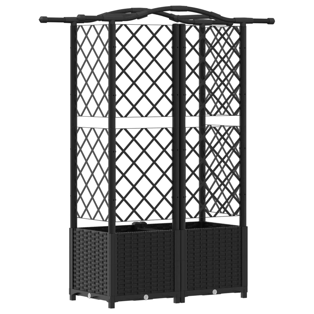 Letto Rialzato con Griglia e Tetto Nero 122 x 40 x 141 cm PP 42032536