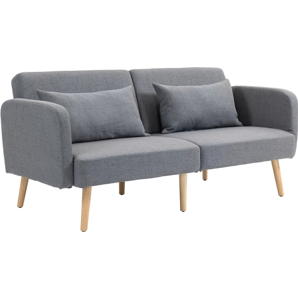 Divano letto 3 posti grigio con schienale regolabile 170 cm