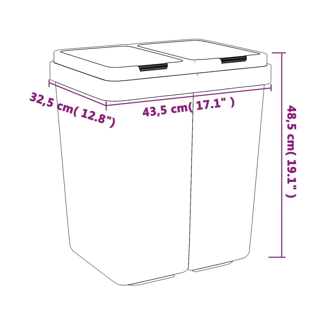 Cestino Doppio Bianco 2x25 L CFW5617535