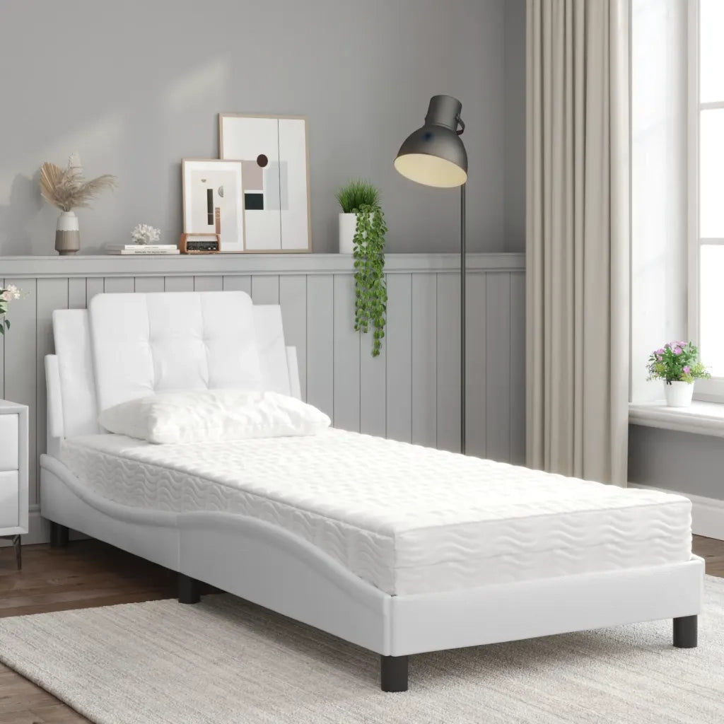 Giroletto senza Materasso Zadar Bianco 90x190 cm in Similpelle