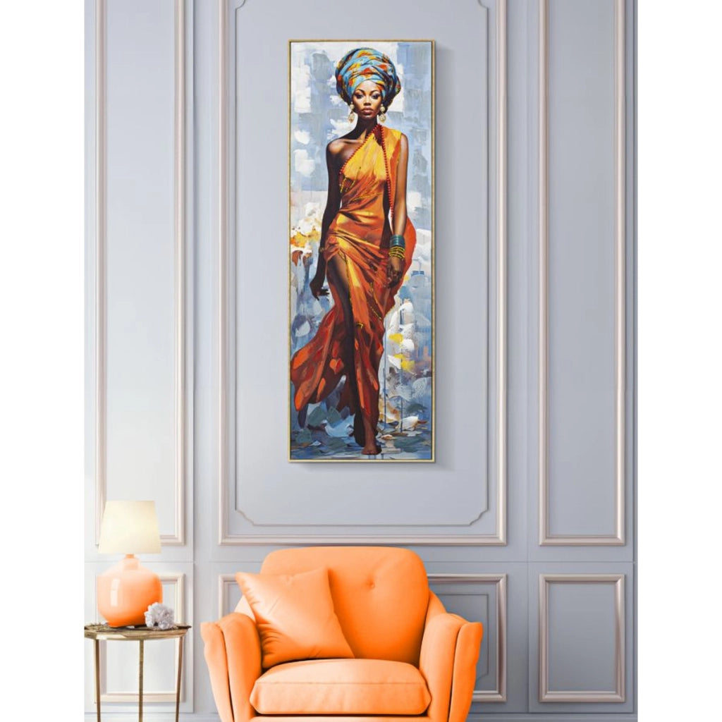 Stampa su Tela Africa 19, Multicolore, Legno, 52x4,5x152 cm