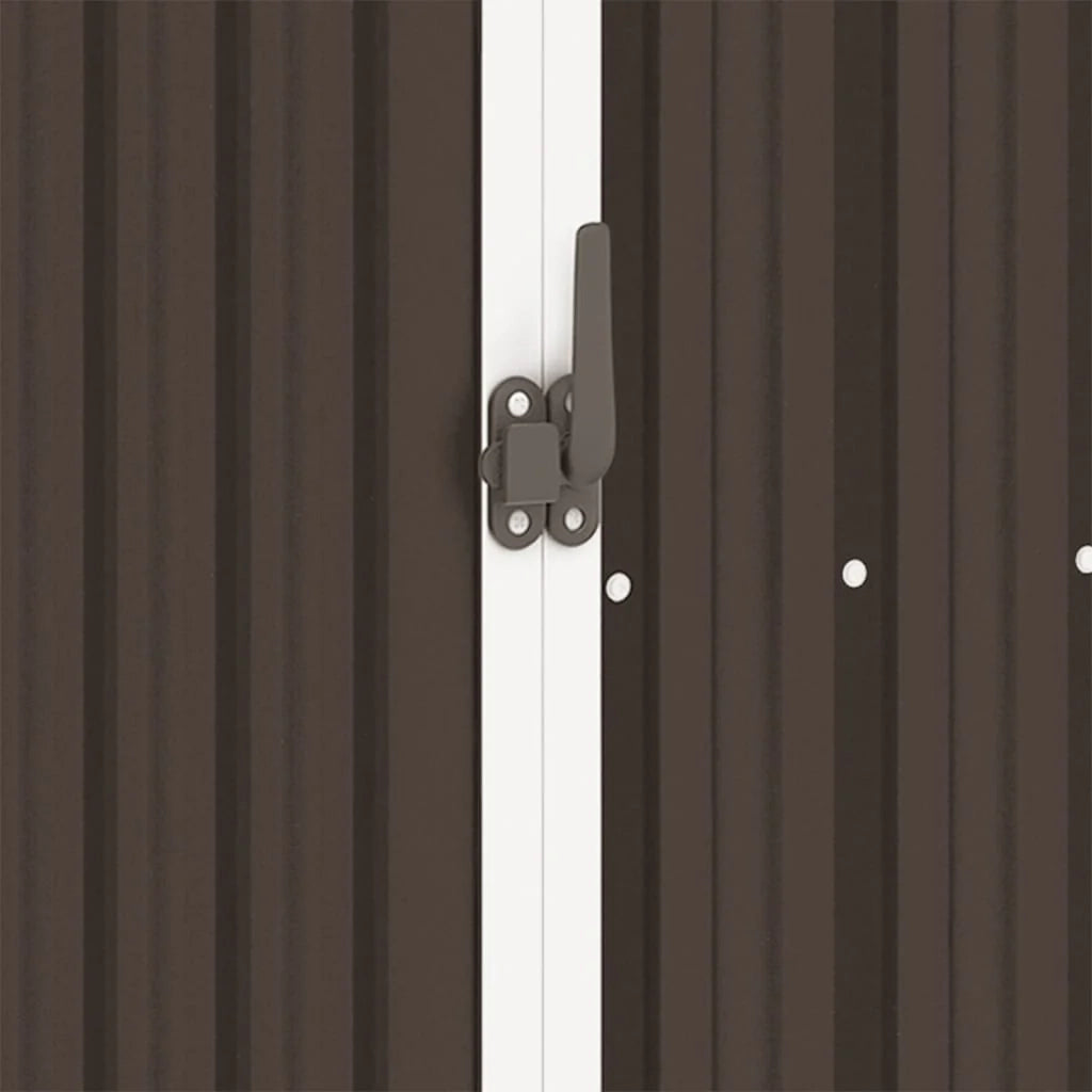 Legnaia da giardino 245 x 98 x 159 cm in acciaio zincato marrone 02_0022398